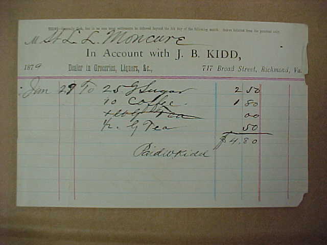 Store receipt